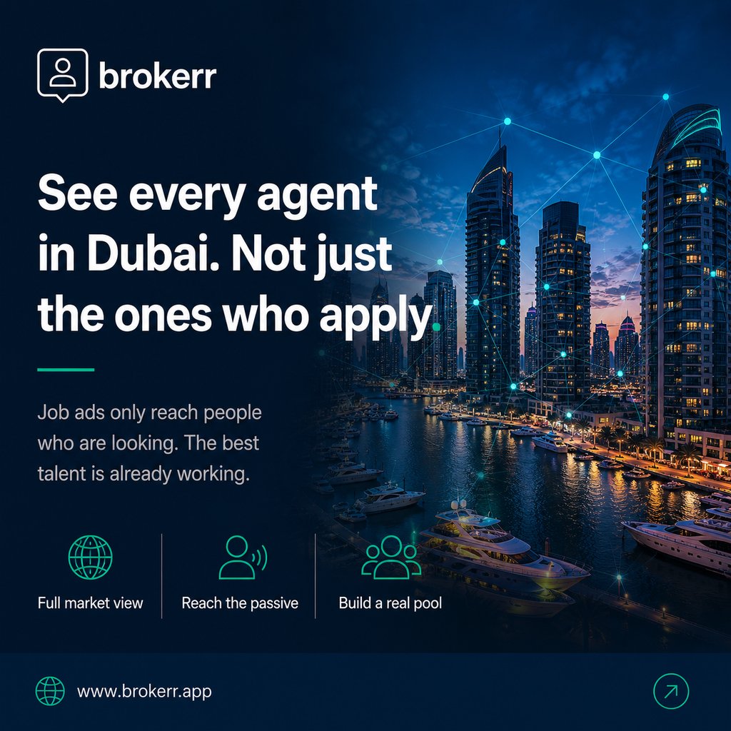 See every agent in Dubai — Brokerr market intelligence