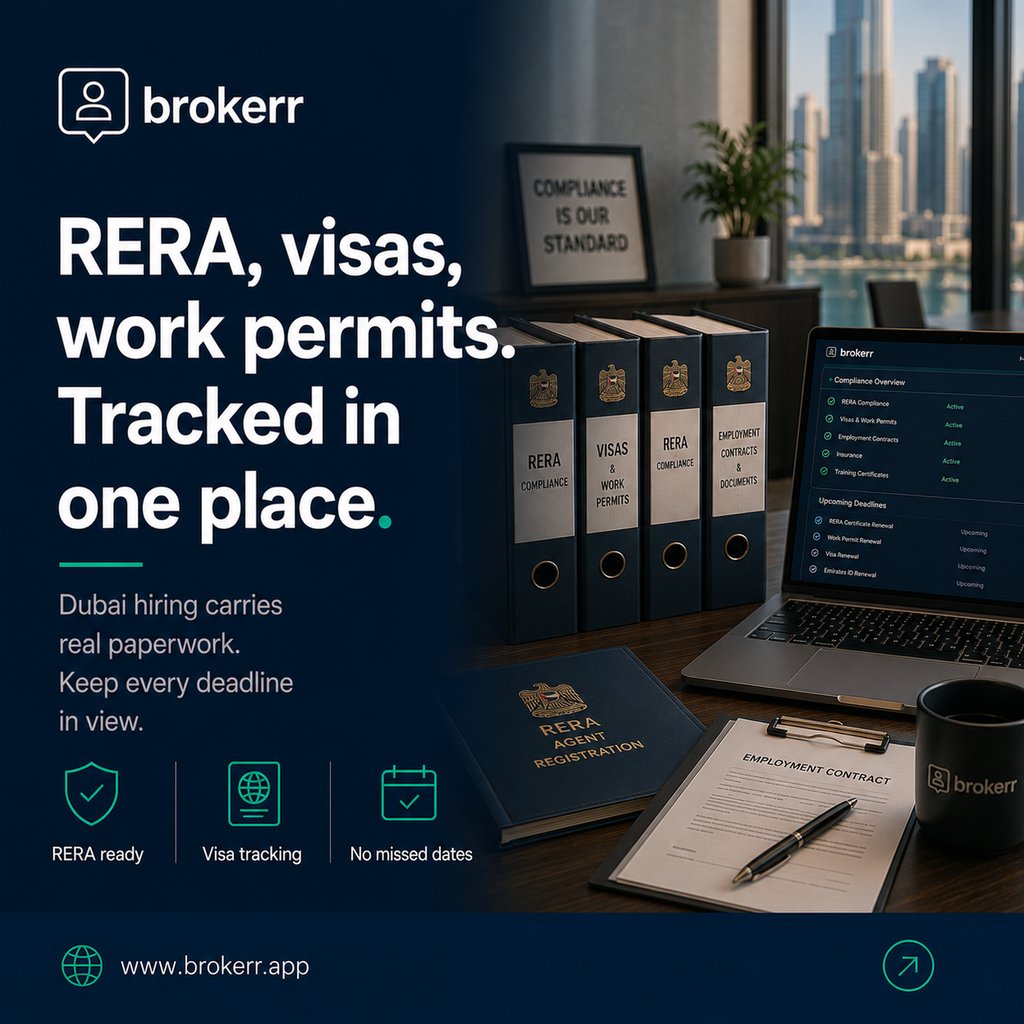 RERA, visas and work permits tracked in one place