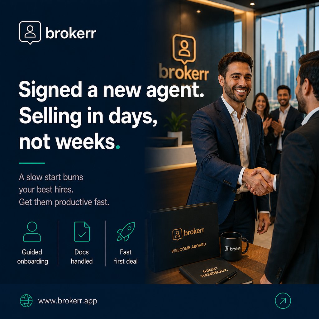 Agent onboarding — signed, productive, selling fast